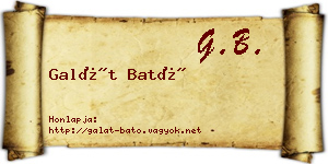 Galát Bató névjegykártya